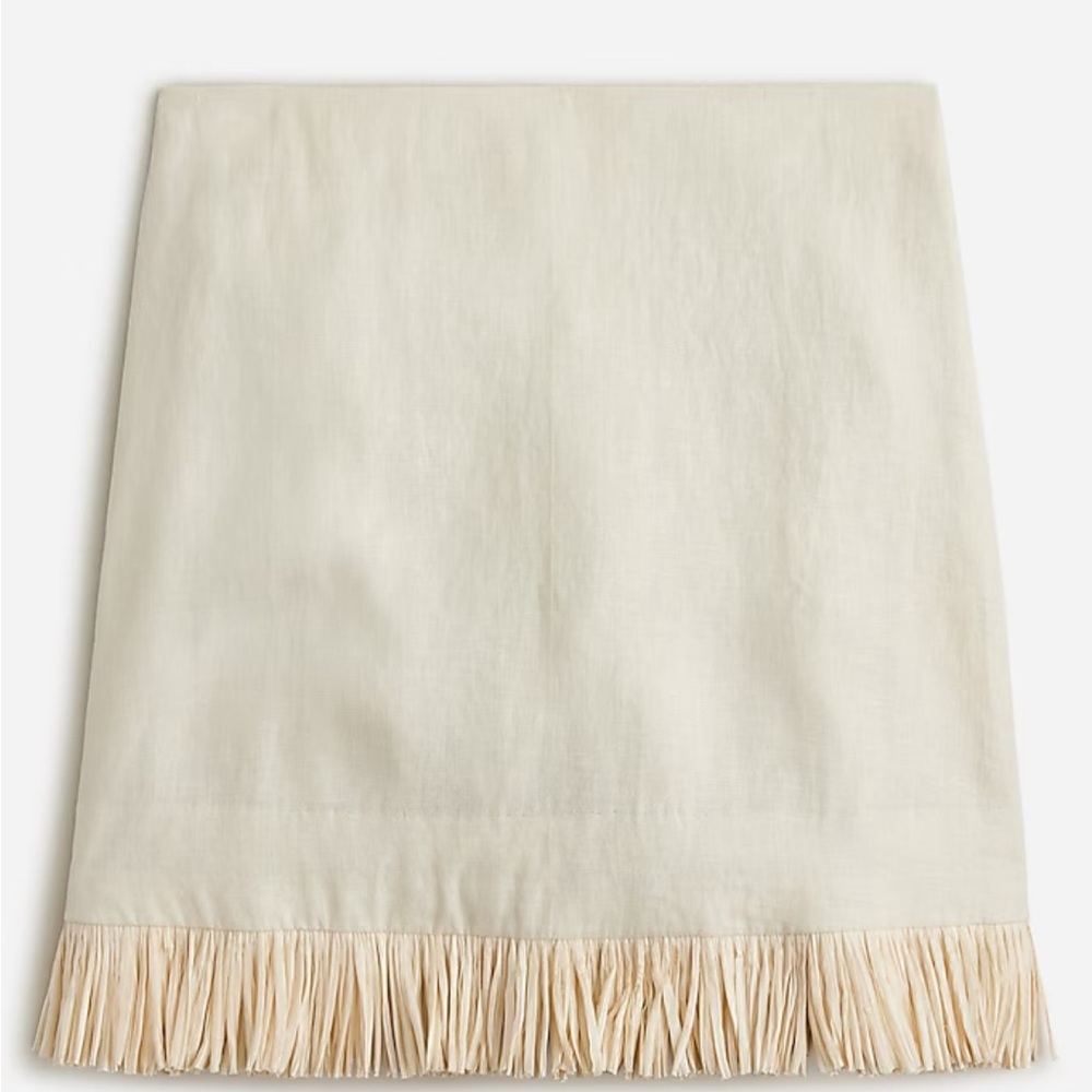 J Crew// Collection fringe trim linen mini skirt